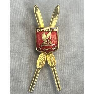 Vintage Gray Rocks Inn Ski Pin/Bro Lost Area St. Jovite Quebec CANADA Souvenir